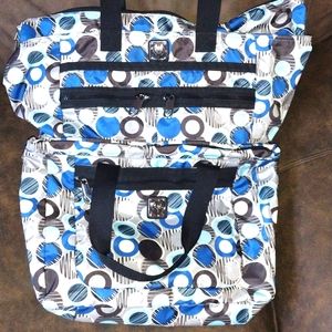 EUC! Brighton Travel 5 Piece Set - Duffel / Handbag/ (3) Accessory Bags
